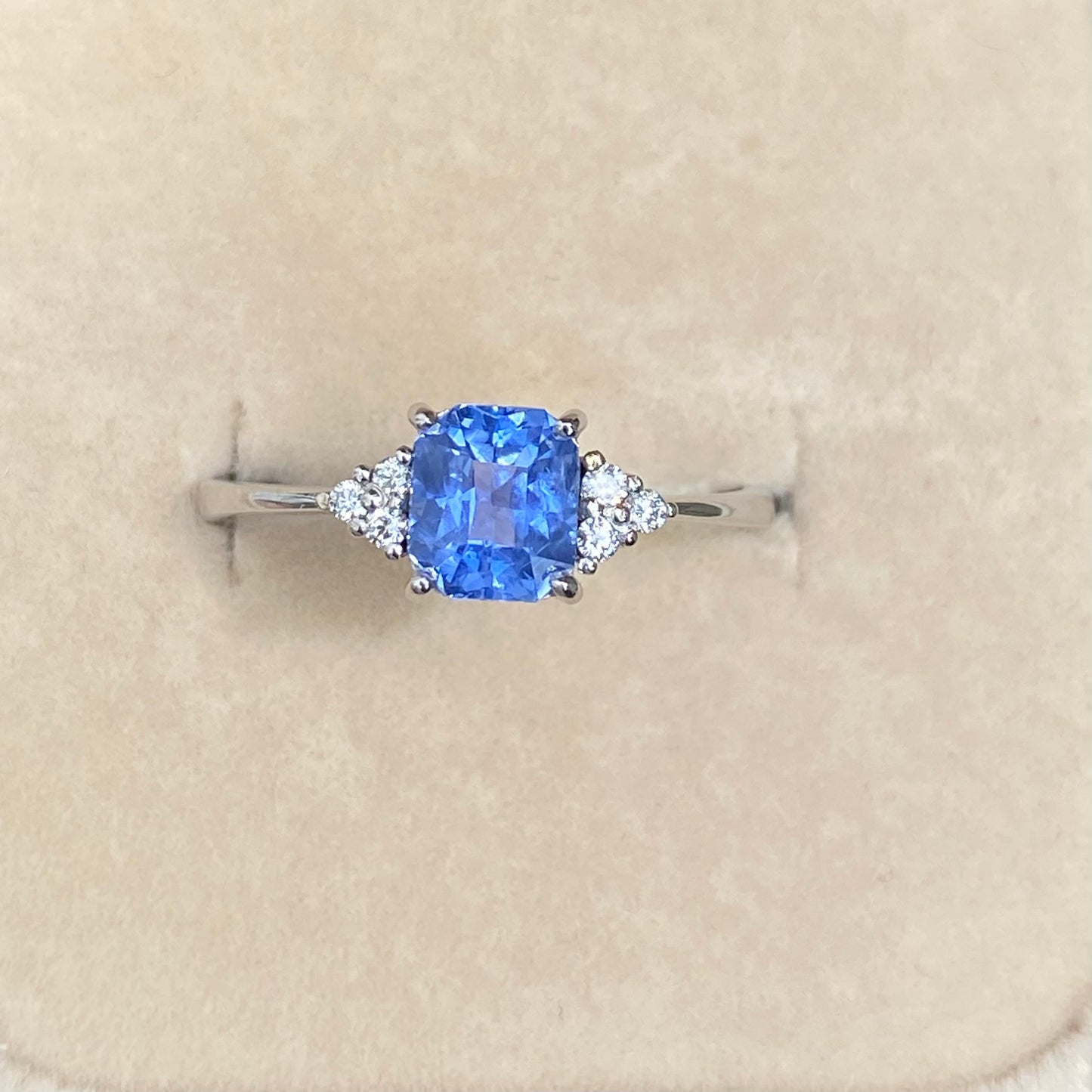 Ceylon Blue Sapphire Diamond Engagement Ring