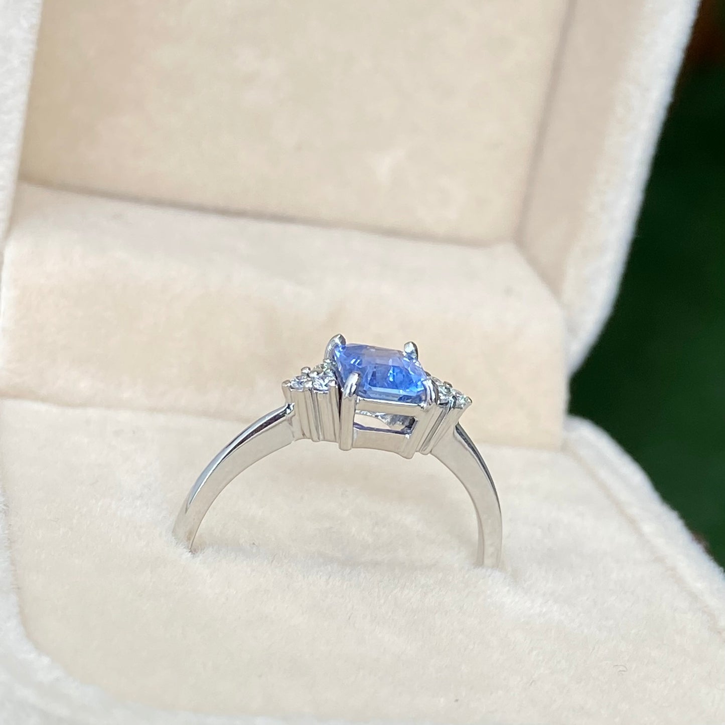 Ceylon Blue Sapphire Diamond Engagement Ring