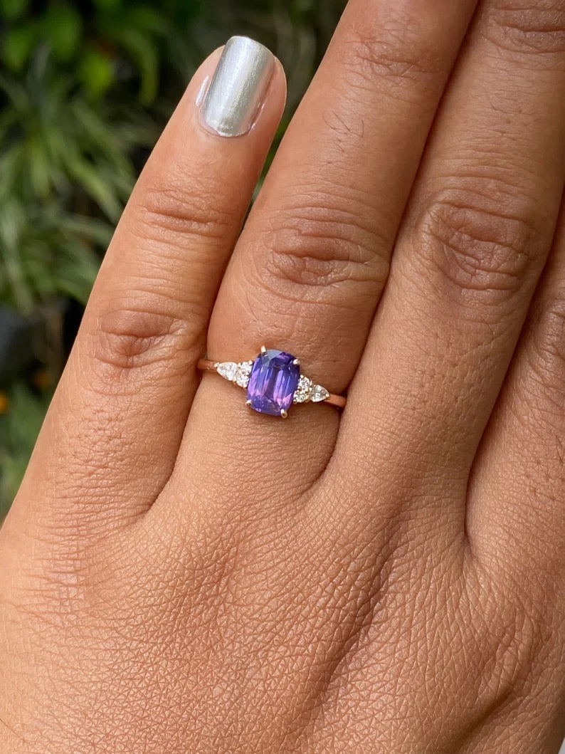 Moria Lavender Sapphire Engagement Ring