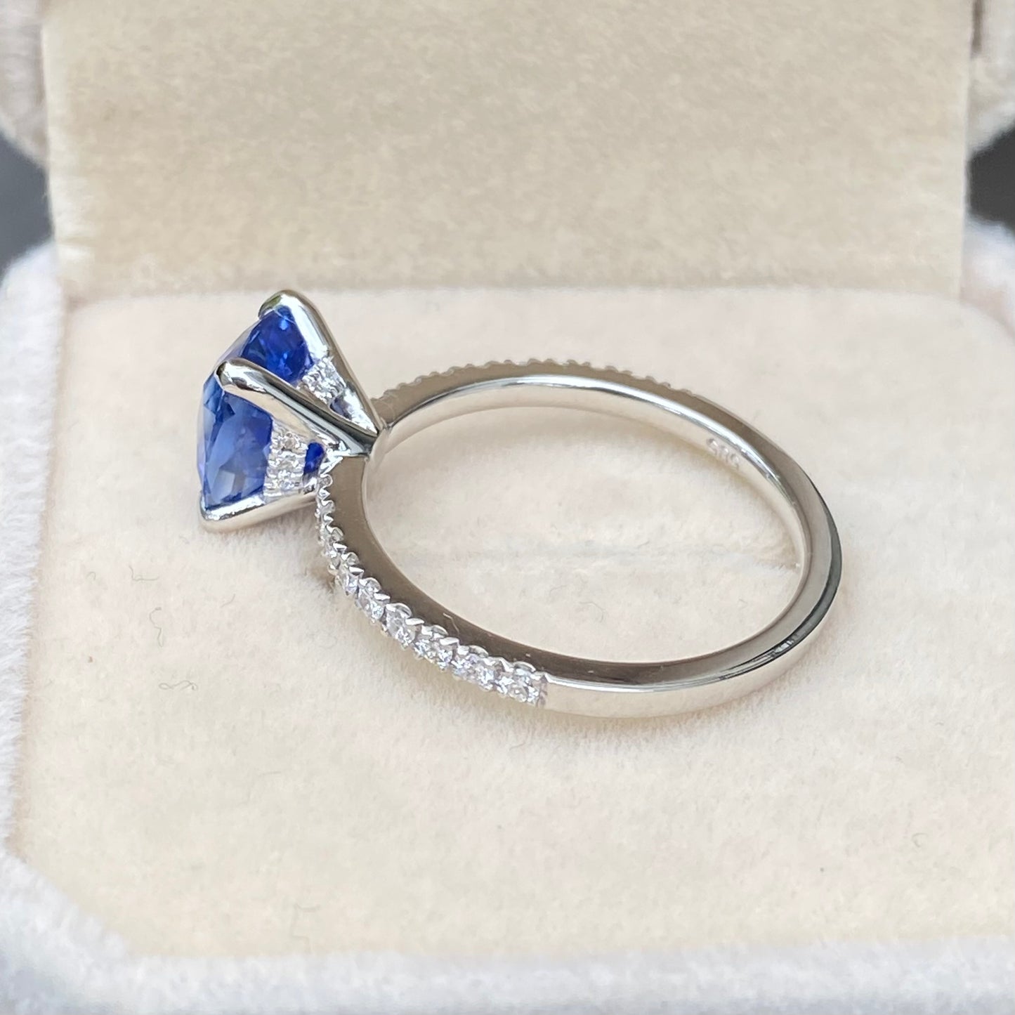 Ceylon Blue Sapphire Ring ,Cornflower Blue Sapphire, Cushion cut Sapphire ,Vivid Blue Sapphire, Engagement Ring