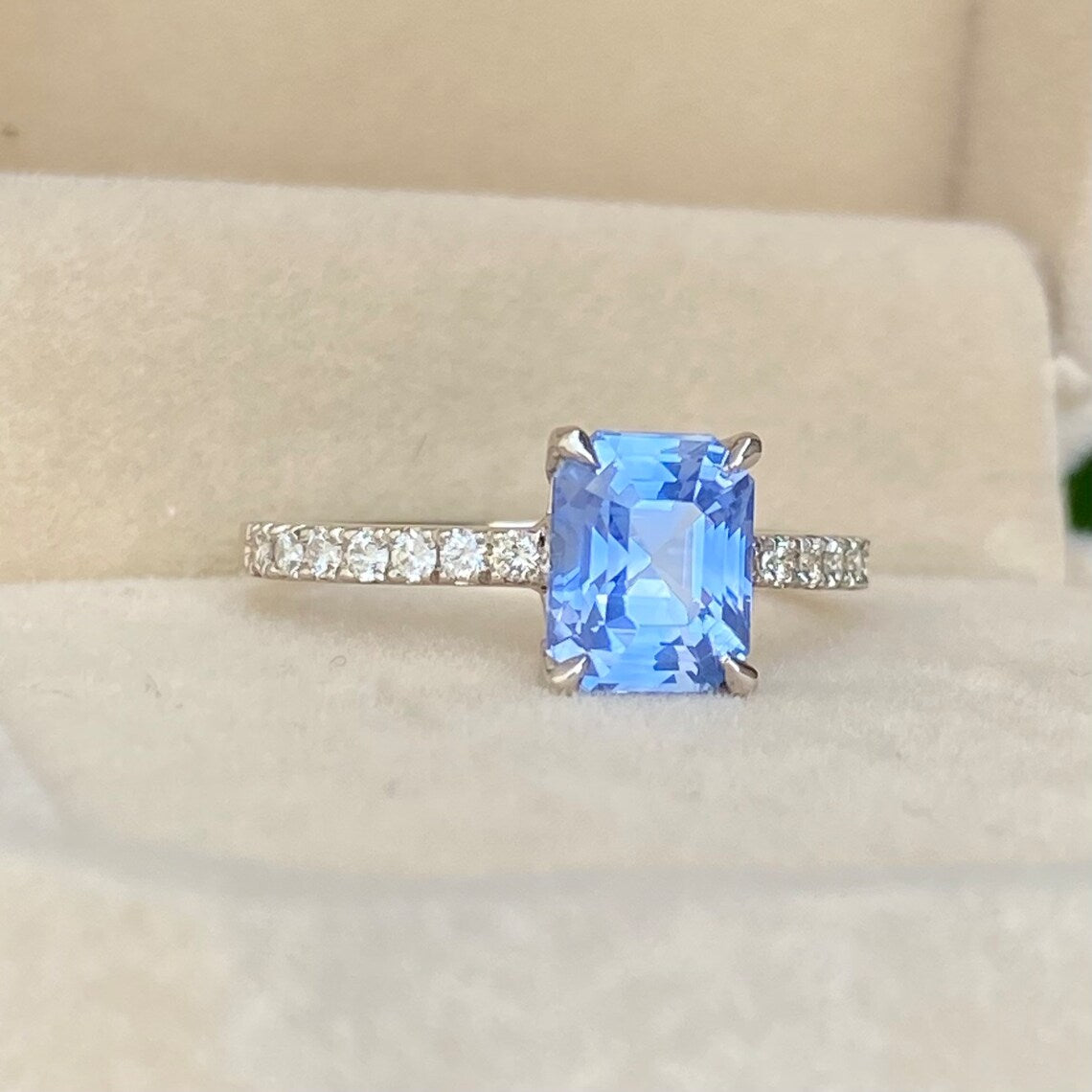Kassandra Ice Blue Sapphire Engagement Ring White Gold Winter Glow Light  Blue Sapphire Diamond Engagement Ring Enchanted Engagement Ring - Etsy